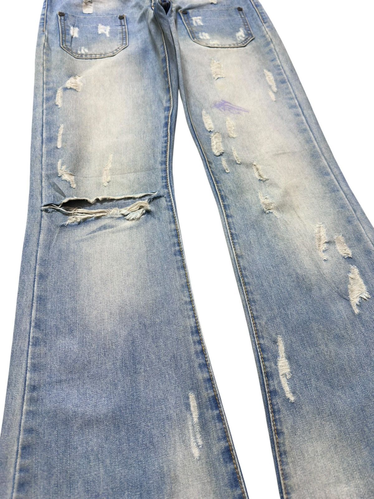 Top Of The World Vintage Top Trends Flare Bush Pants Grunge Distressed Denim Size US 30 / EU 46 - 4 Thumbnail