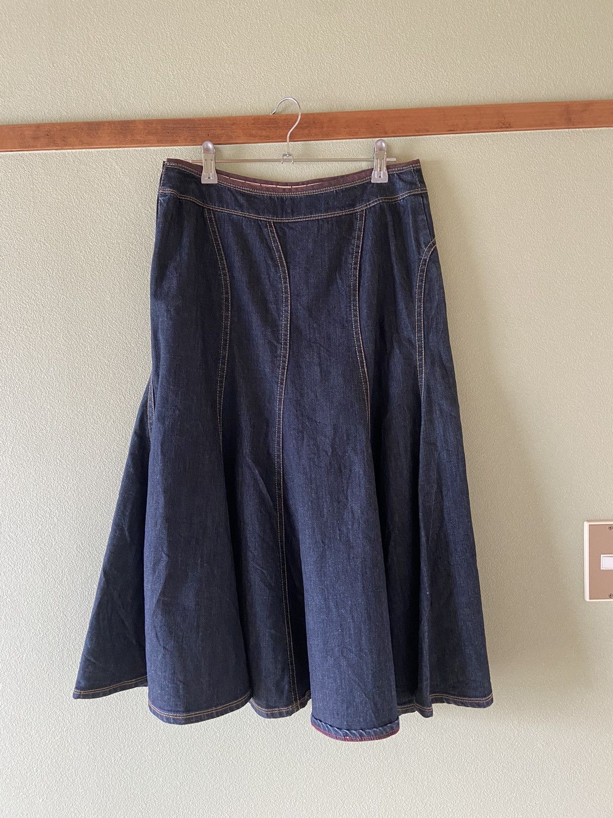 Hiroko Koshino Homme × Japanese Brand × Vintage Hiroko Koshino Denim Skirt Size 28" / US 6 / IT 42 - 2 Thumbnail
