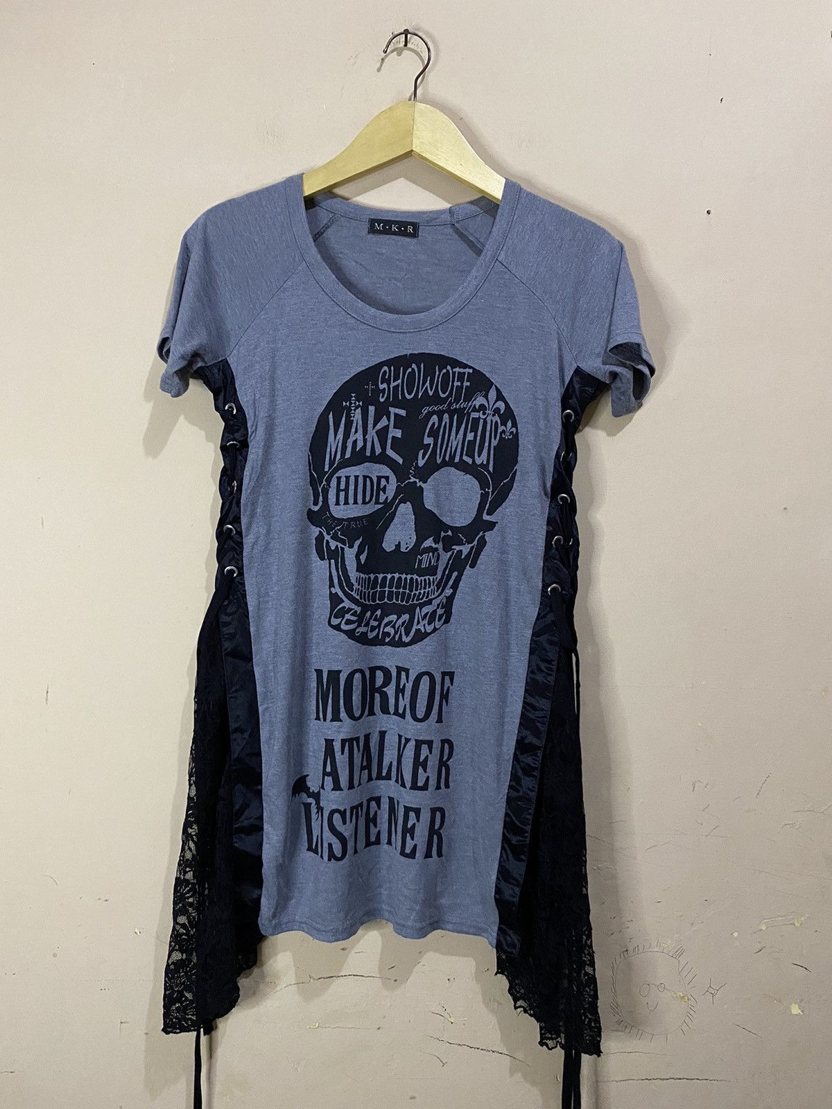 Seditionaries Y2K M.K.R Japan Poem Big Skull Mini Dress Size M / US 6-8 / IT 42-44 - 1 Thumbnail