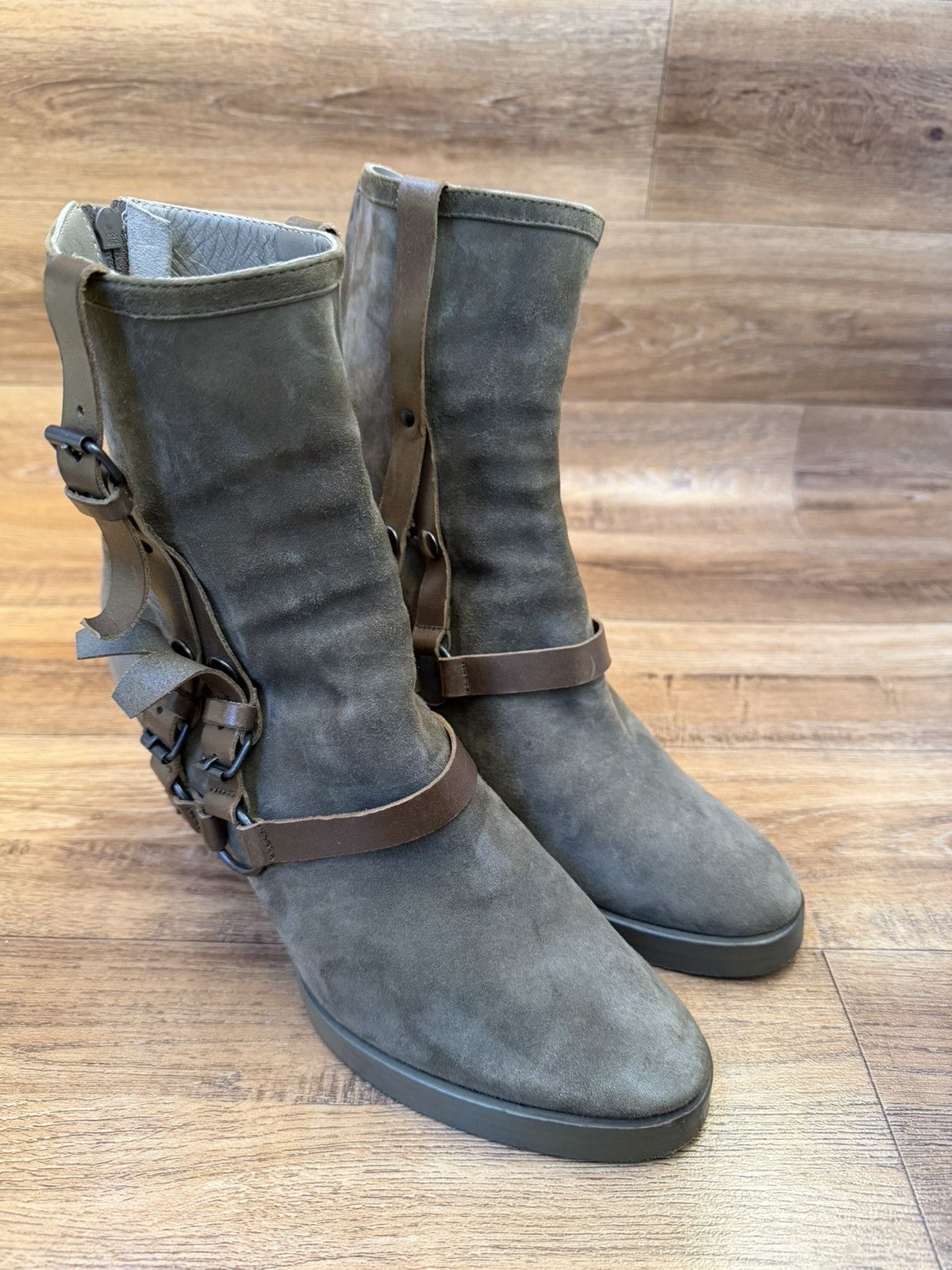 A.F. Vandevorst A.F.VANDEVORST Strapped Leather Fetish Boots Size US 8 / IT 38 - 2 Thumbnail