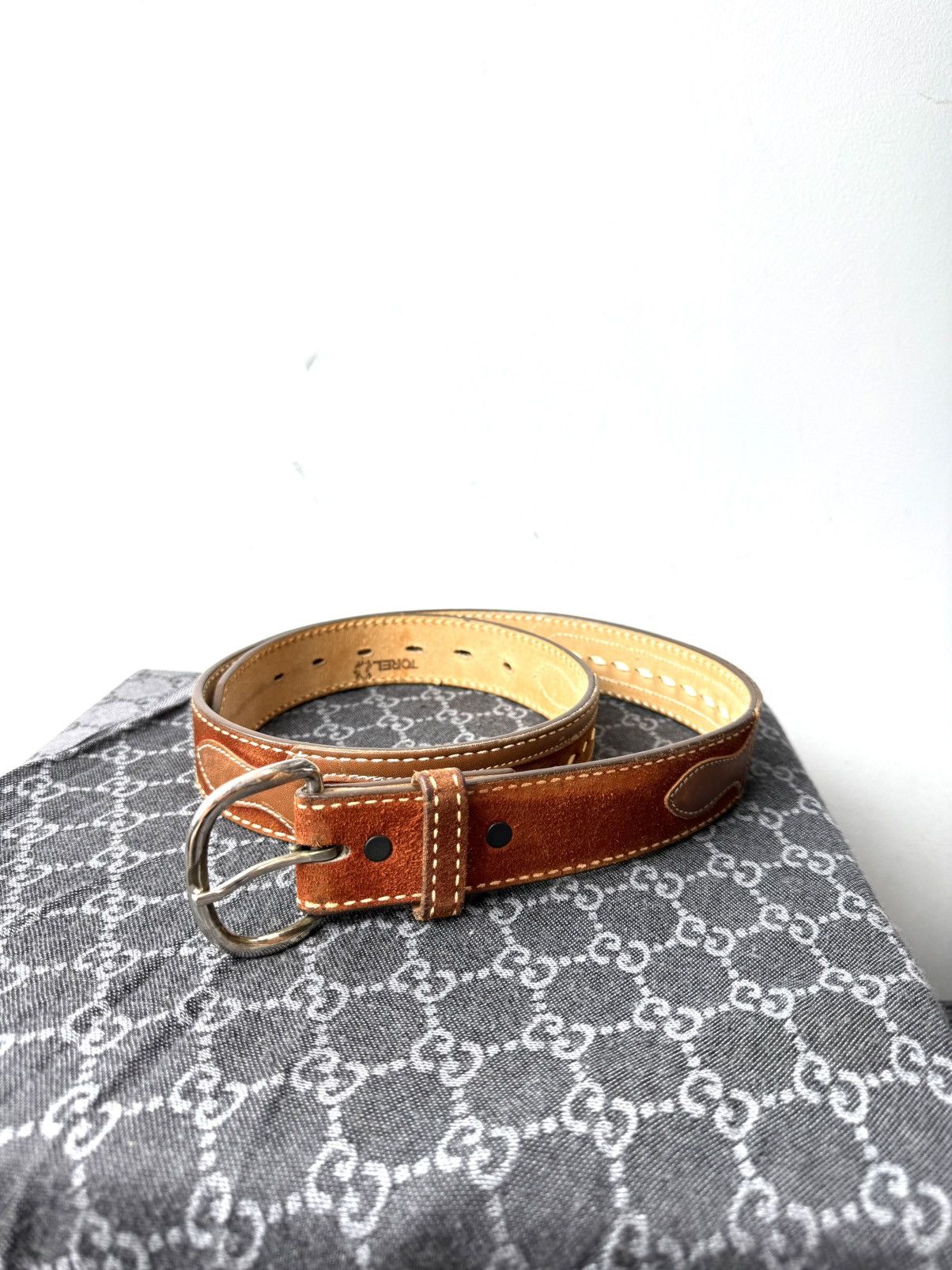 Genuine Leather Rare! Vintage Leather Belt Western Cowboy Style Texas Sendra Size ONE SIZE - 1 Thumbnail