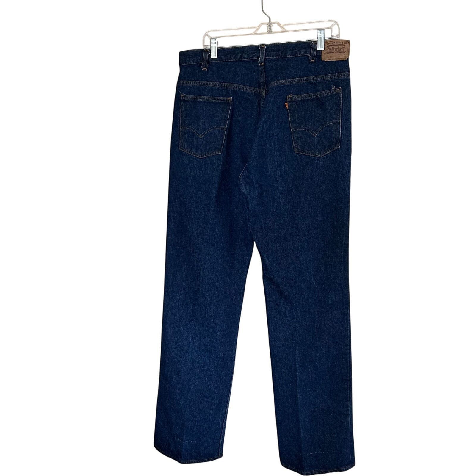 Vintage 80s Levi's Jeans 506 Straight Orange Tab 36x33 Dark