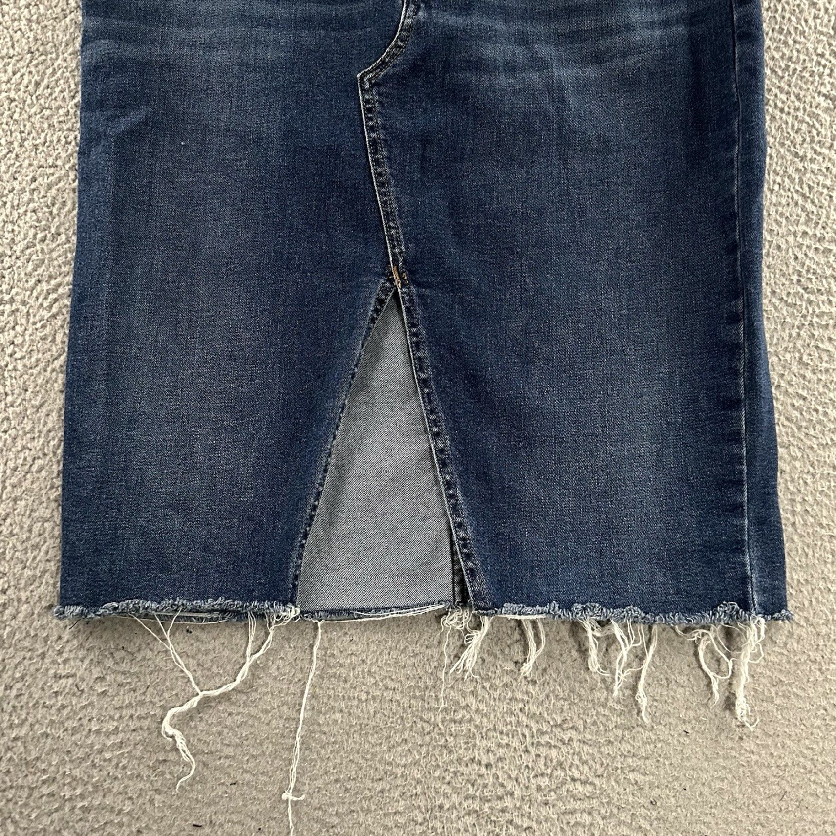 Abercrombie & Fitch Abercrombie & Fitch Womens Skirt Denim Blue 10 Knee Length Cotton Spandex Stretch Pencil Straight Vintage? Size 32" / US 10 / IT 46 - 3 Thumbnail