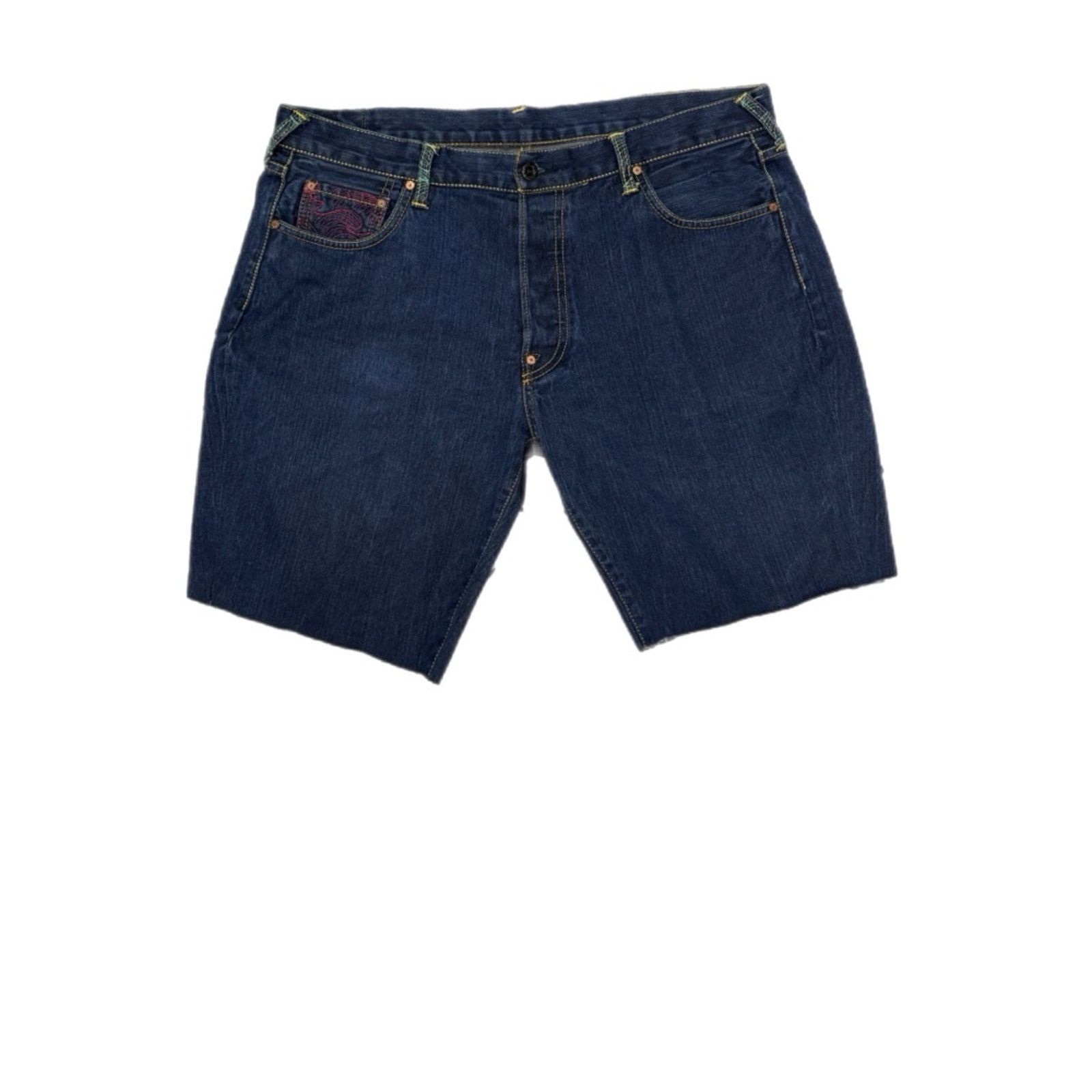 RMC Jeans RMC Red Monkey Company Embroidered Samurai Denim Shorts Size US 40 / EU 56 - 1 Thumbnail