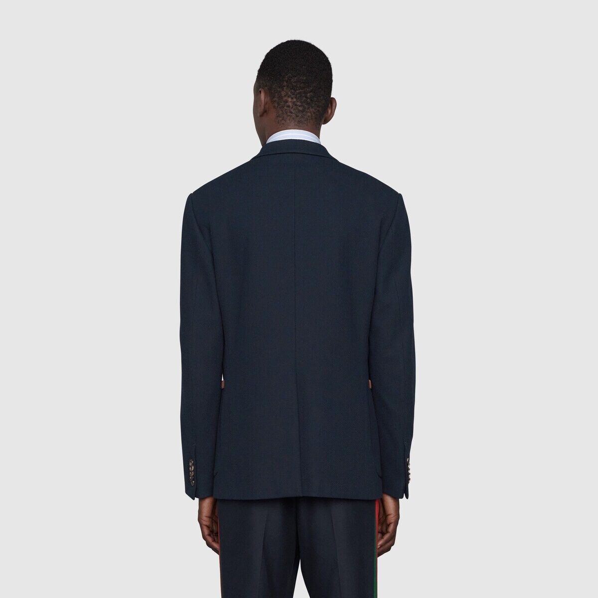 Gucci o1mt1gz0725 Cotton Jersey Jacket With Web in Blue Size US M / EU 48-50 / 2 - 3 Thumbnail