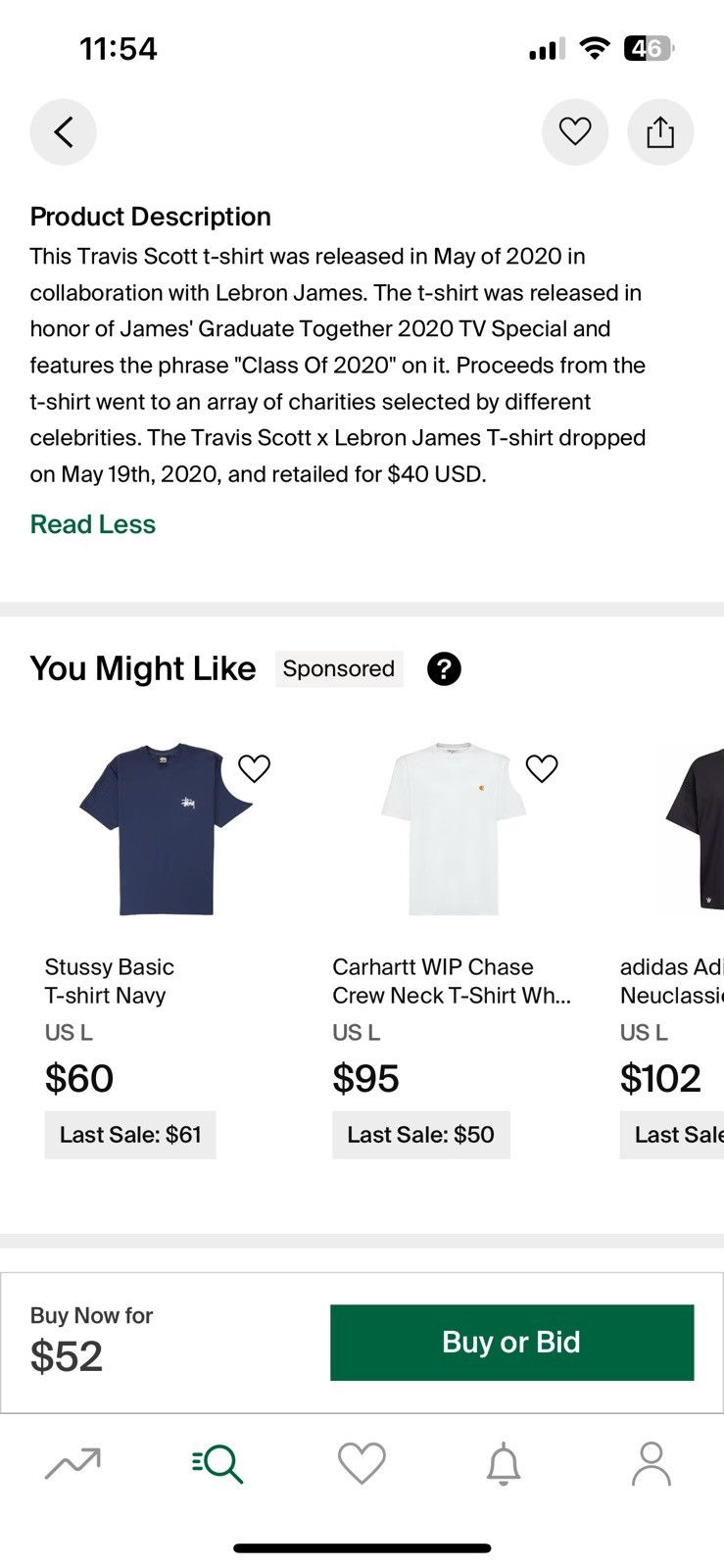 Travis Scott Travis Scott LeBron collab Tee Size US L / EU 52-54 / 3 - 4 Thumbnail