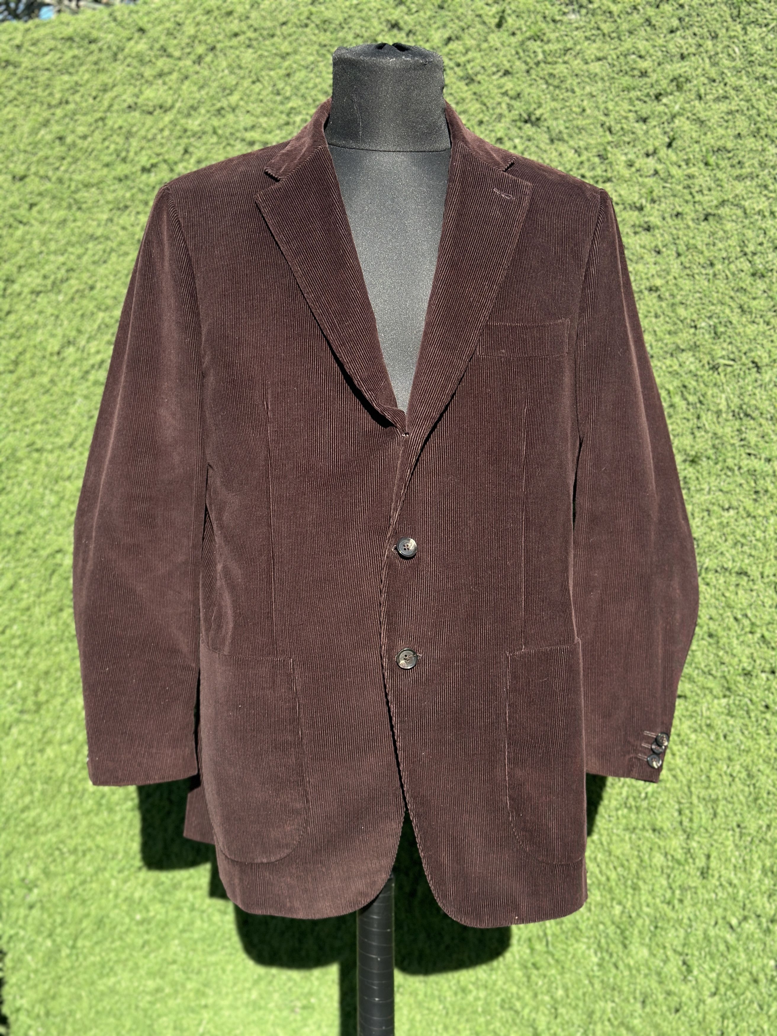 Isaia Rare Isaia Napoli Brown Corduroy Blazer Size 54 Drop 7R Size 54R - 1 Thumbnail