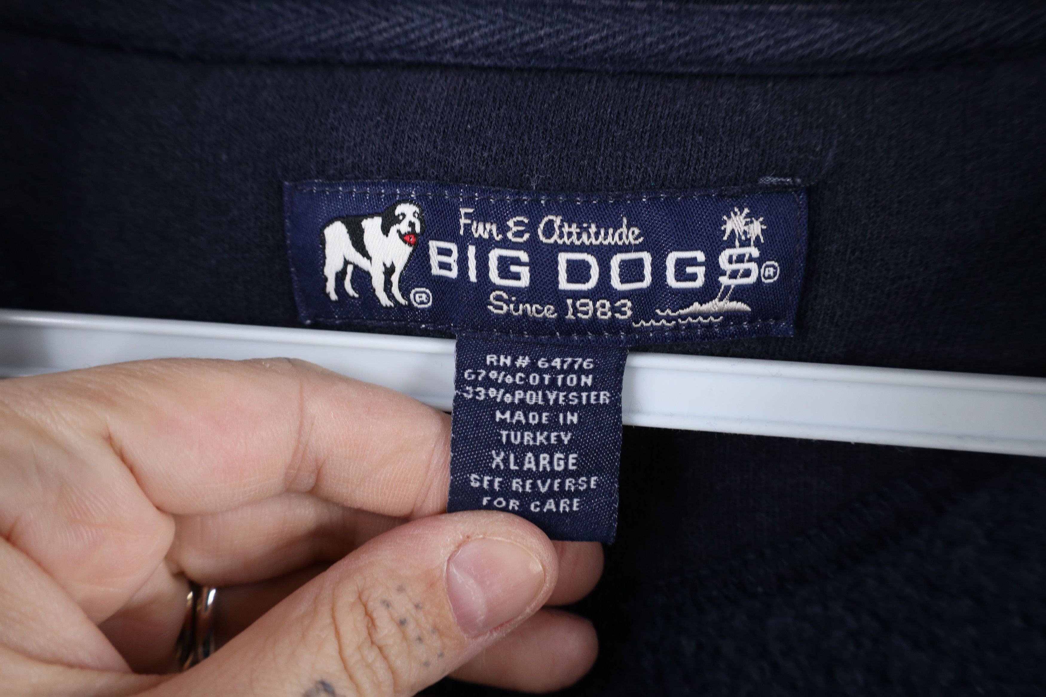 Big Dogs × Vintage Vintage Big Dogs Heavyweight Fit Half Zip Sweatshirt Blue Size US XL / EU 56 / 4 - 8 Thumbnail