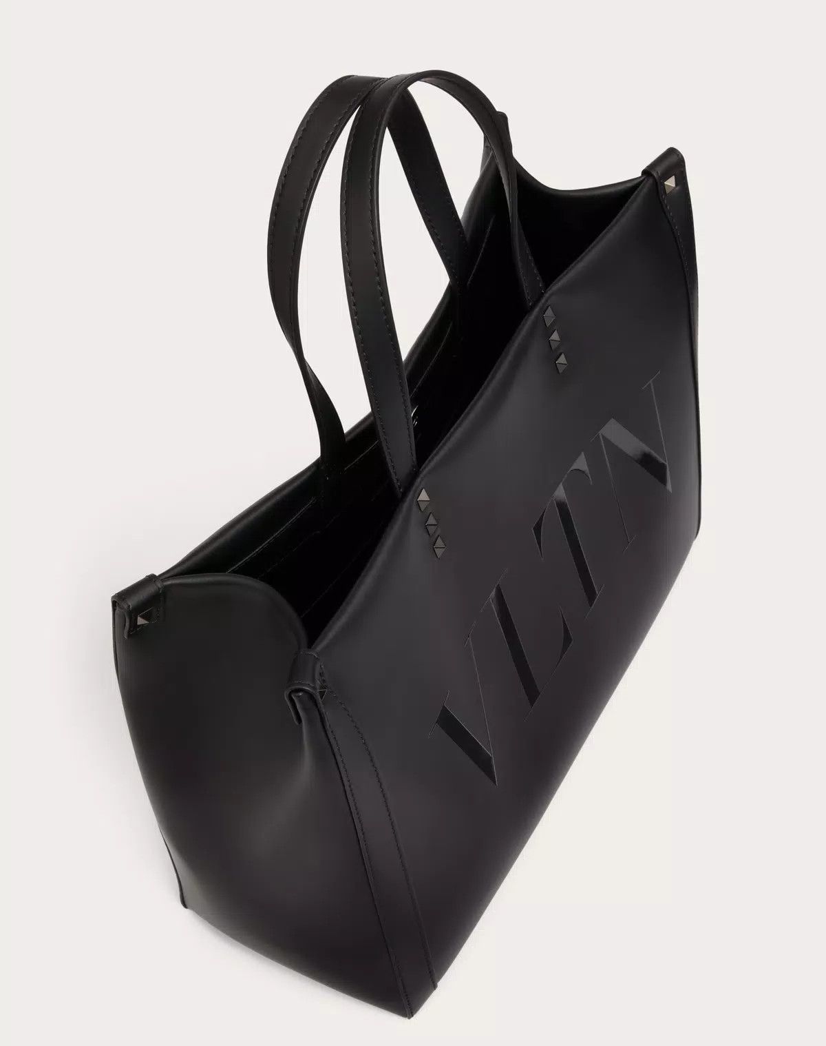 Valentino oc11z0725 Size: OS/ Vltn Leather Shopping Bag in Black Size ONE SIZE - 5 Thumbnail