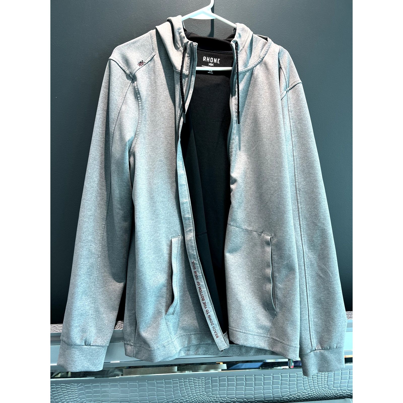 Rhone Large Rhone Mens Activewear Zip-Up Hoodie - Gray Size US L / EU 52-54 / 3 - 1 Thumbnail