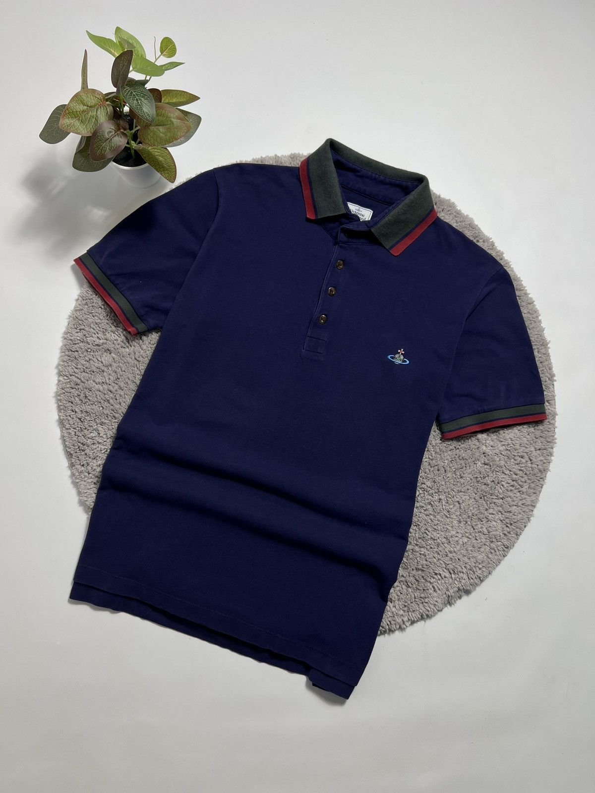 Vivienne Westwood Vivienne Westwood Polo T-Shirt Small Orb Logo Navy Size US L / EU 52-54 / 3 - 1 Thumbnail