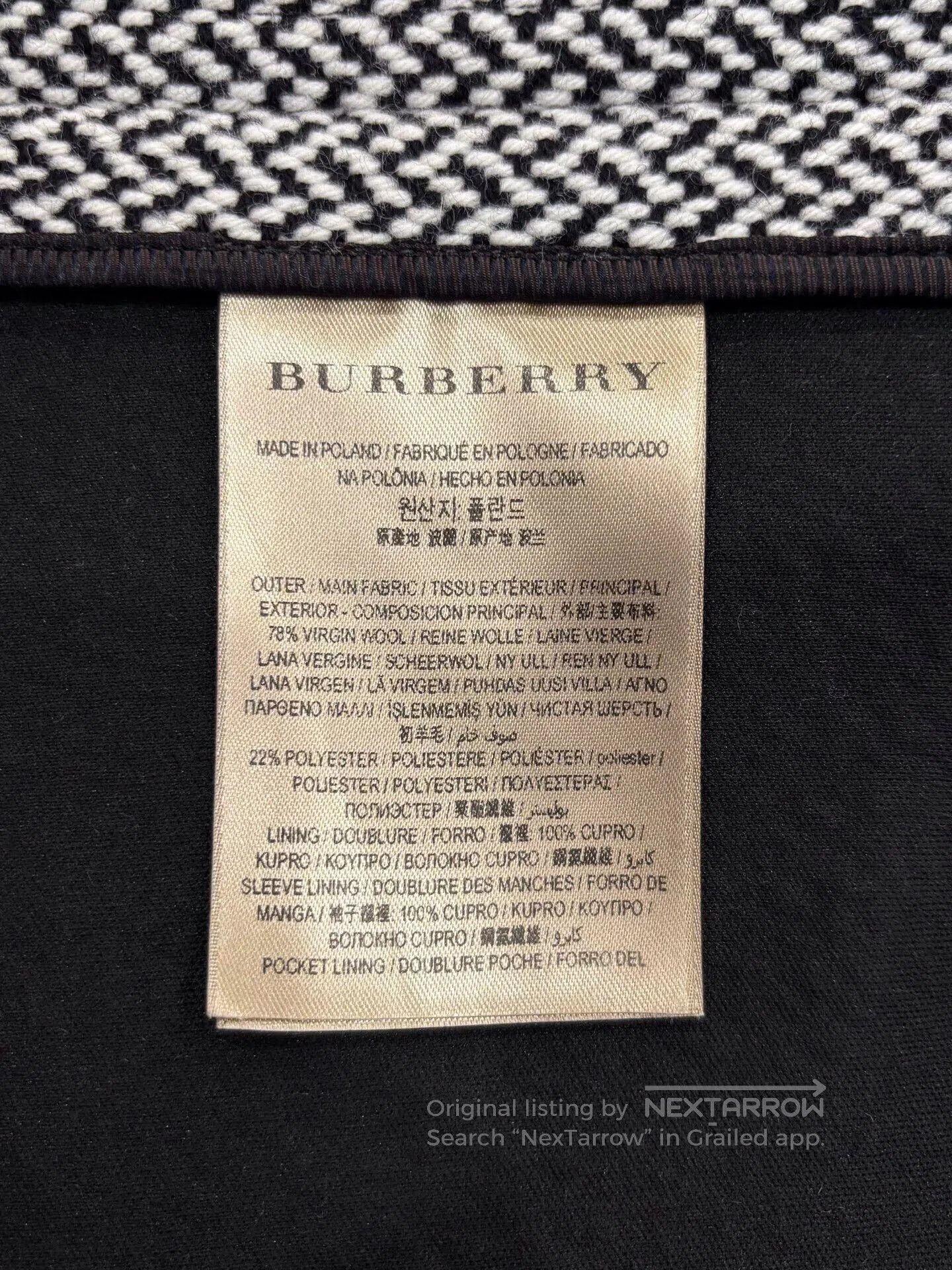 Burberry Burberry London Black White Houndstooth Wool Trench Coat. Size XXS / US 00 / IT 34 - 7 Thumbnail