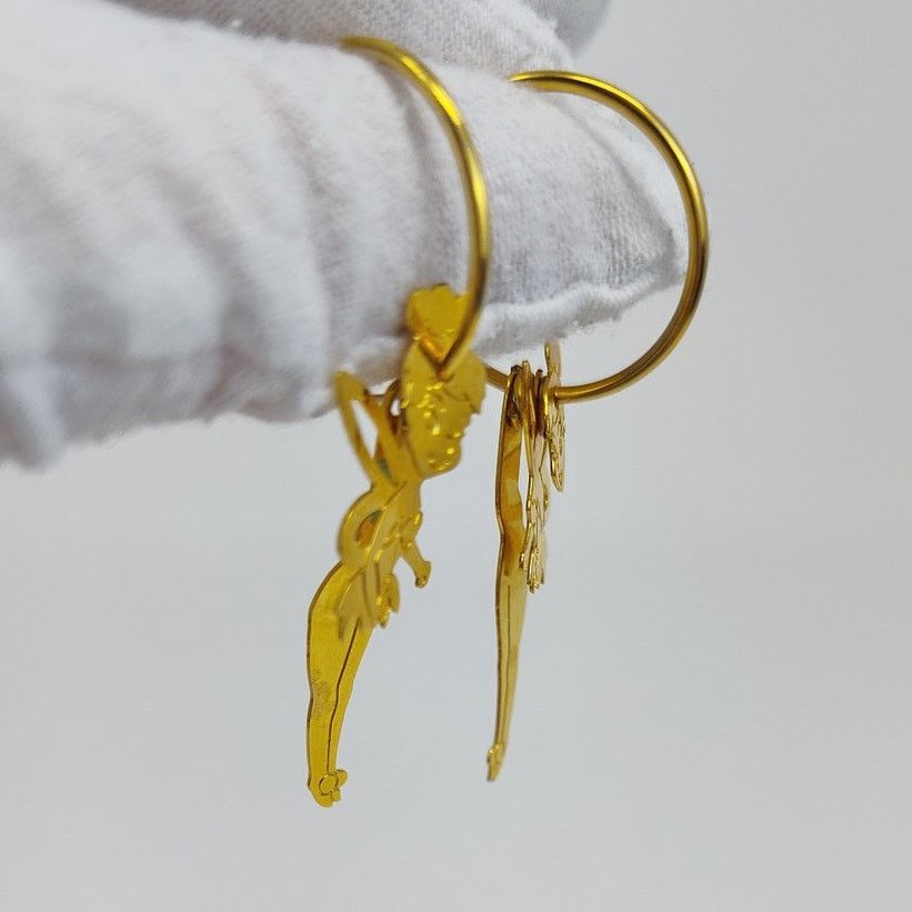Disney Disney Signed Gold Tone Tinkerbell Dangle Earrings Size ONE SIZE - 3 Thumbnail