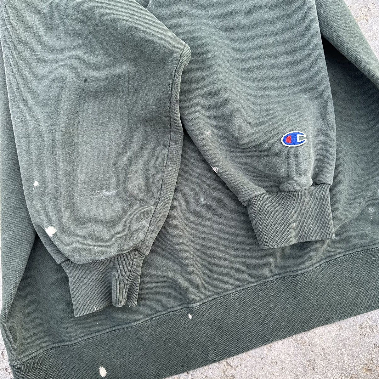 Champion VTG 90’s Champion Faded Paint Splattered Green Sweater Size US L / EU 52-54 / 3 - 3 Thumbnail