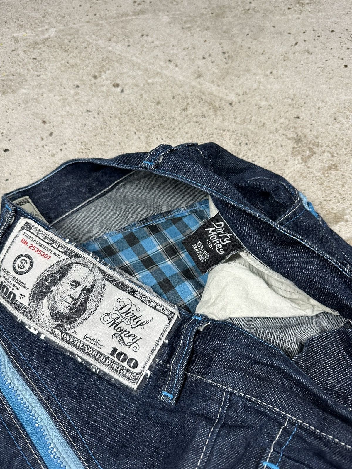 JNCO × Vintage Vintage Y2K Dirty Money Baggy Denim Pants Jeans Size US 34 / EU 50 - 21 Thumbnail