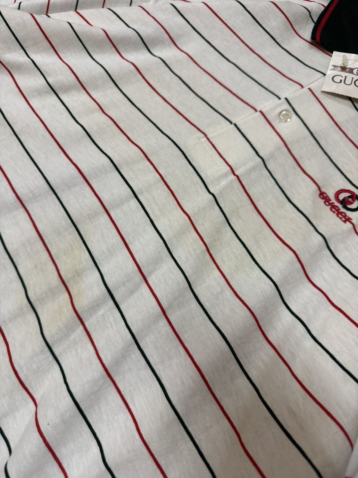 Vintage Vintage 90’s Bootleg Gucci Striped Polo LS Size US L / EU 52-54 / 3 - 5 Thumbnail