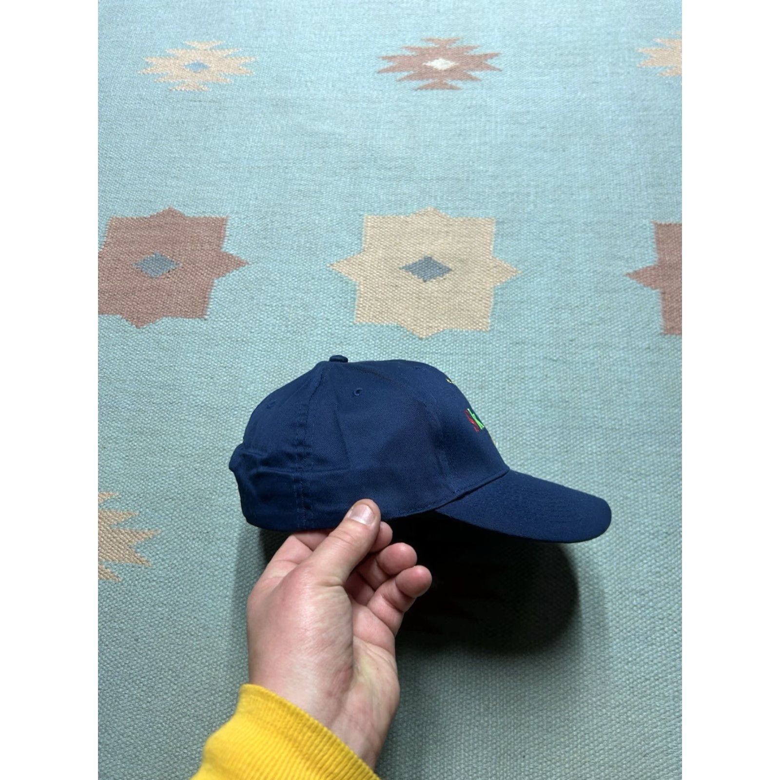 Rainbow VINTAGE Rainbow SnapBack Hat Cap Skagway Alaska Flag Big Dipper Stars Navy Blue Rainbow Men Adjustable Cap Size ONE SIZE - 8 Thumbnail