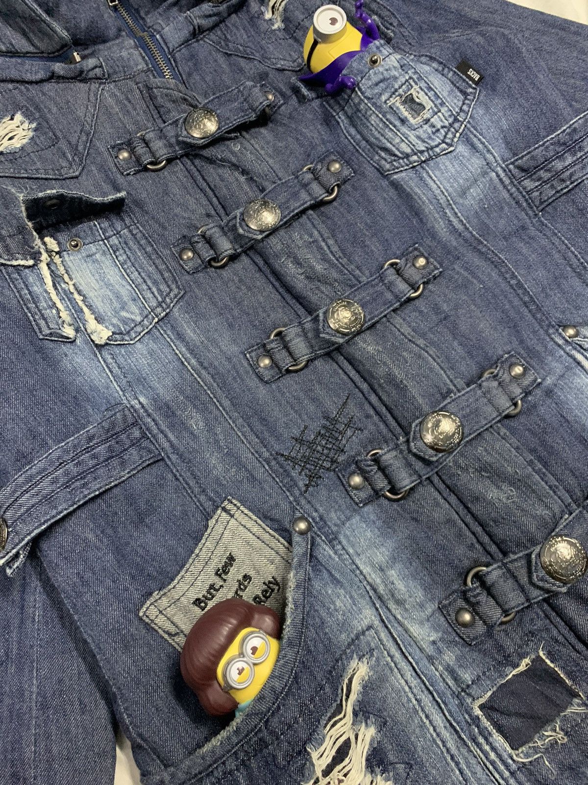If Six Was Nine Japanese BACKS Faded Buckle Distressed Punk Denim Jacket Size US S / EU 44-46 / 1 - 10 Thumbnail