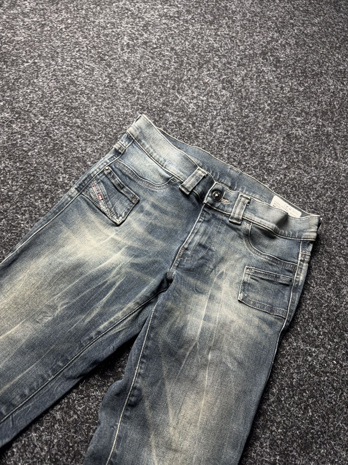 Diesel 00s Diesel JEGONFIRE Moto Faded Denim Jeans Slim Straight Size 27" / US 4 / IT 40 - 6 Thumbnail