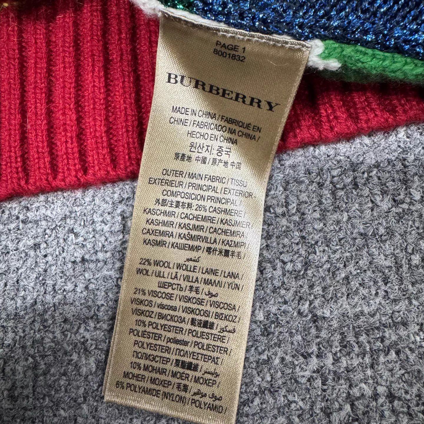 Burberry Burberry geometric color block knit sweater XS 99 new Size US XS / EU 42 / 0 - 6 Thumbnail