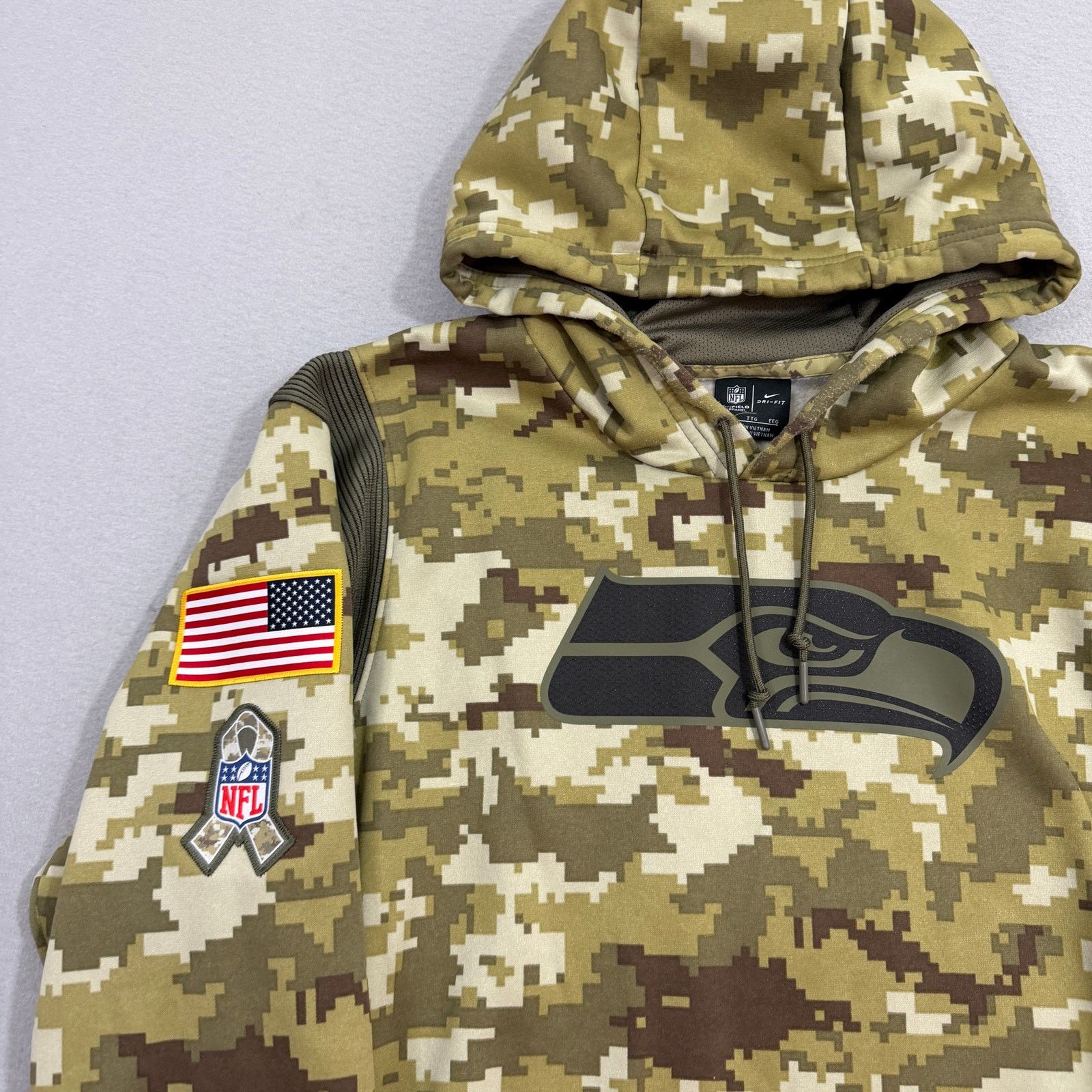 Nike Nike Seattle Seahawks Camo Salute to Service Hoodie 2XL Size US XXL / EU 58 / 5 - 3 Thumbnail