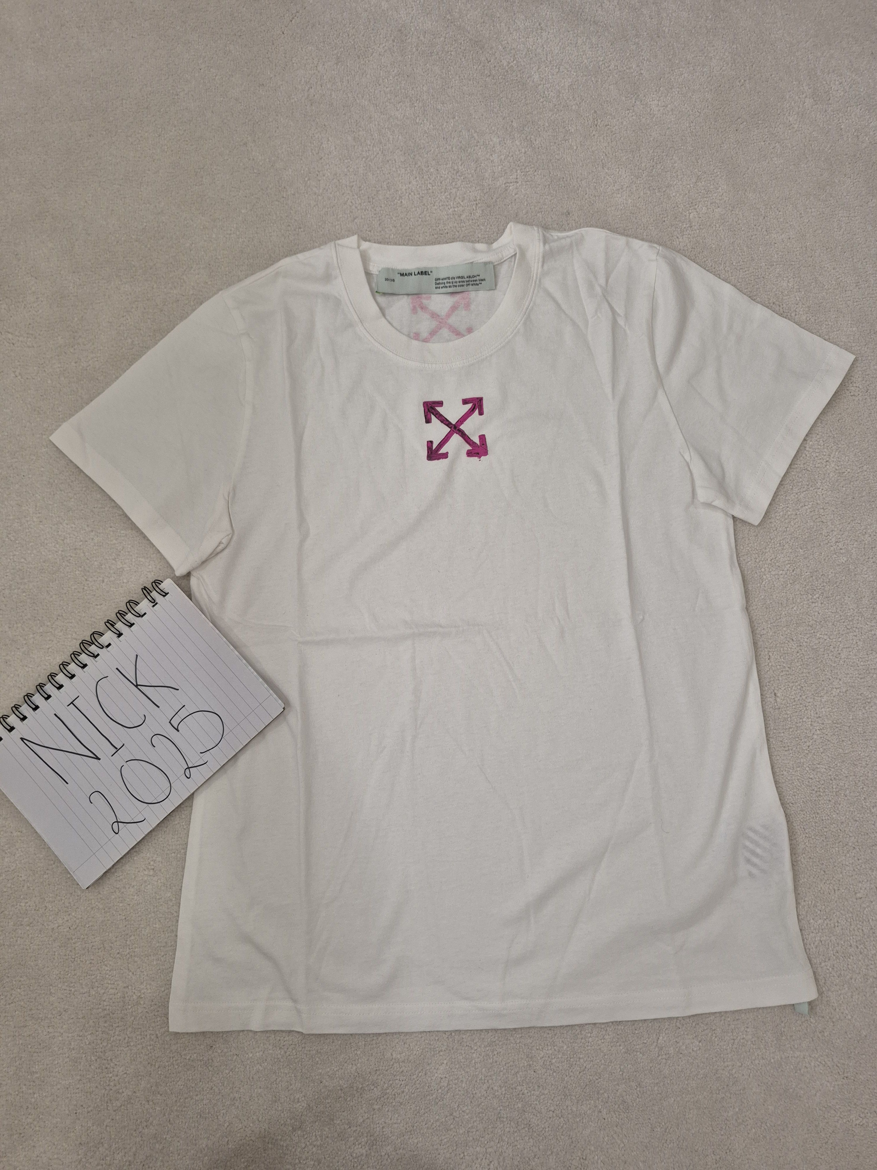 Off White Virgil Pink Arrows Logo White Large