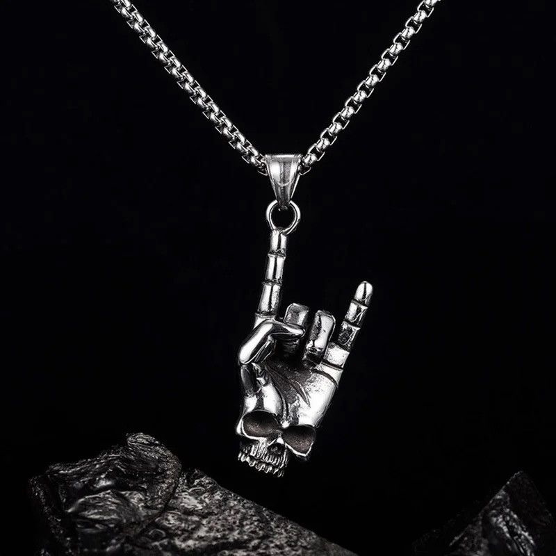 Handmade Rock Love You Metal Gesture Pendant Necklace Size ONE SIZE - 5 Thumbnail