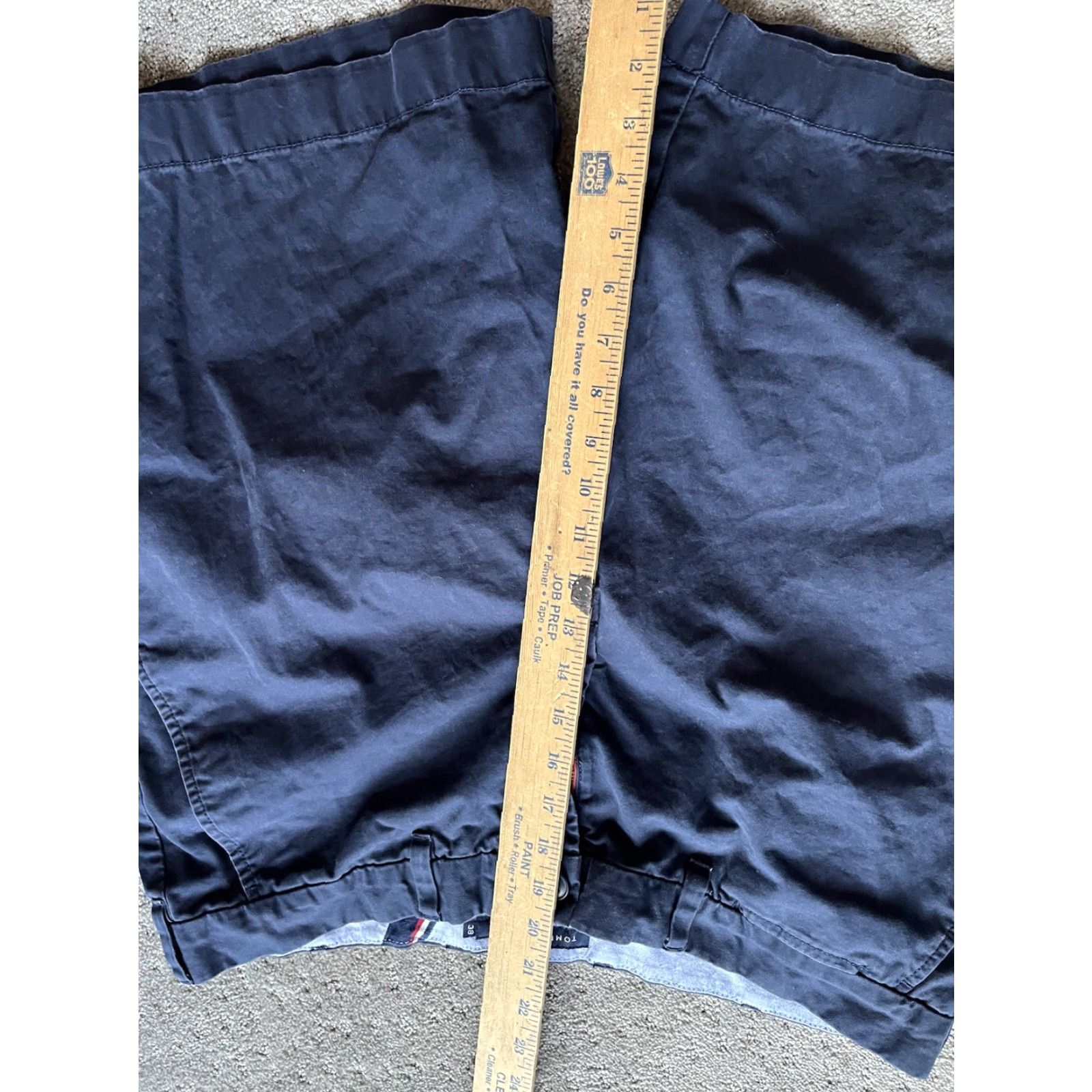 Tommy Hilfiger Tommy Hilfiger Navy Blue Flat Front Logo Print Chino Shorts Mens 38 Classic Fit Size US 38 / EU 54 - 5 Thumbnail