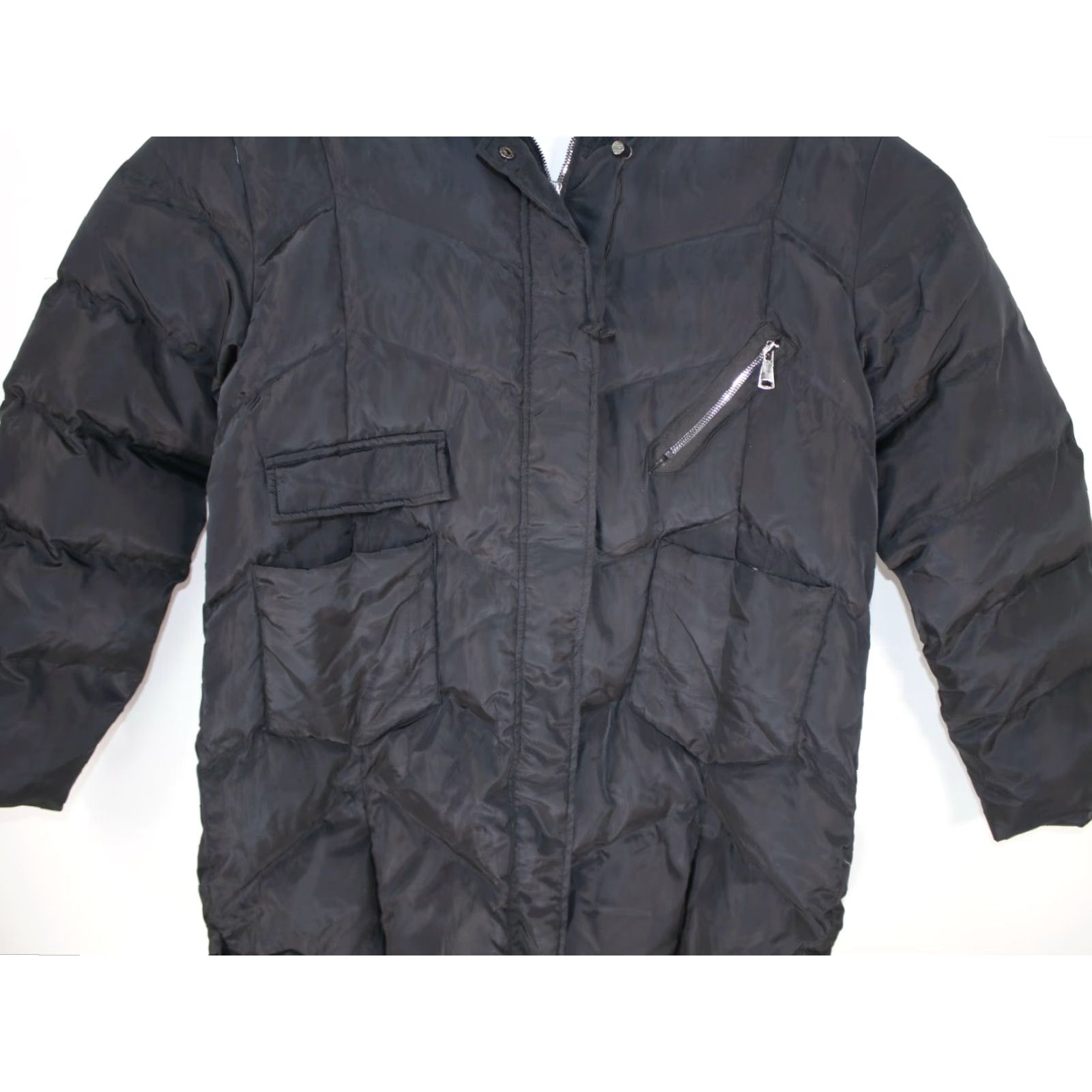 Vintage EGGKA What an Absolute Beauty Women's Jacket Puffer Hooded Black 3XL Size XXL / US 16-18 / IT 52-54 - 3 Thumbnail
