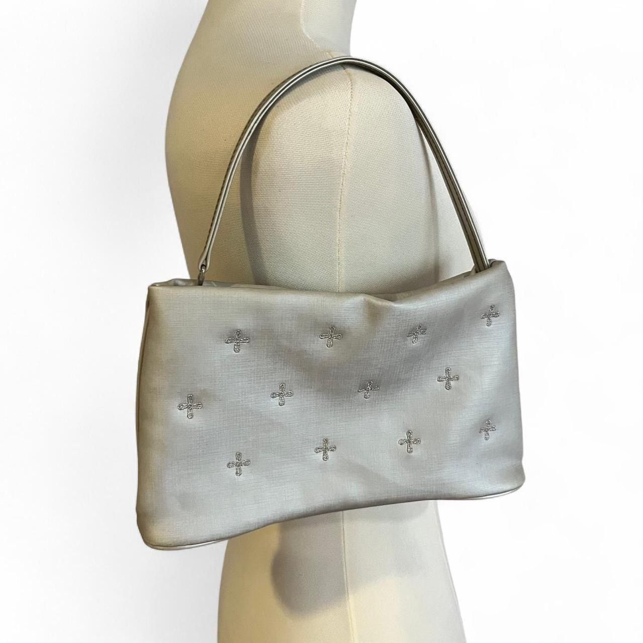 Other Y2K Silver light blue satin baguette bag Size ONE SIZE - 1 Thumbnail