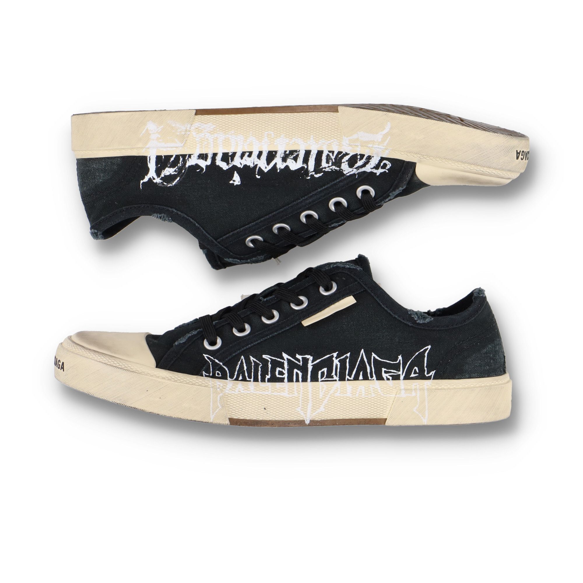 Balenciaga Black Graffiti DIY Logo Paris Low Top Trainers Size US 8 / EU 41 - 2 Thumbnail