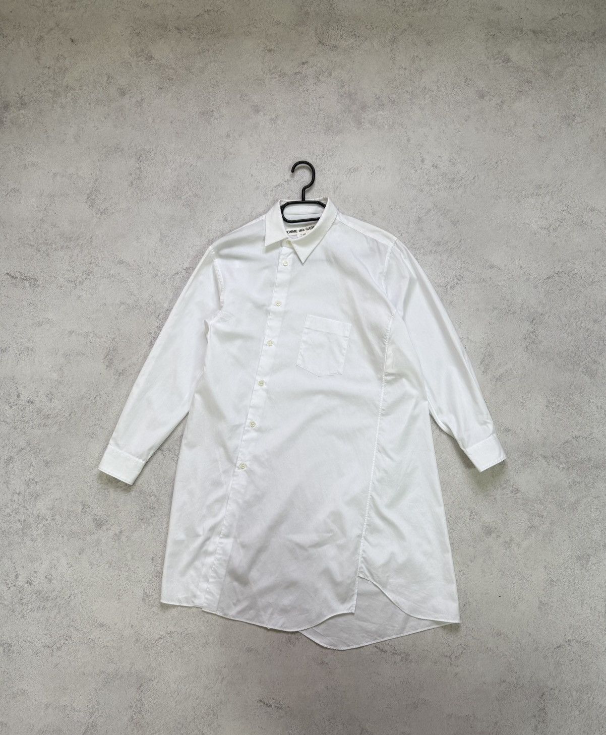 Comme des Garcons Comme Des Garcons Mens White Asymmetric Button Up Long Shirt Size US XS / EU 42 / 0 - 4 Thumbnail
