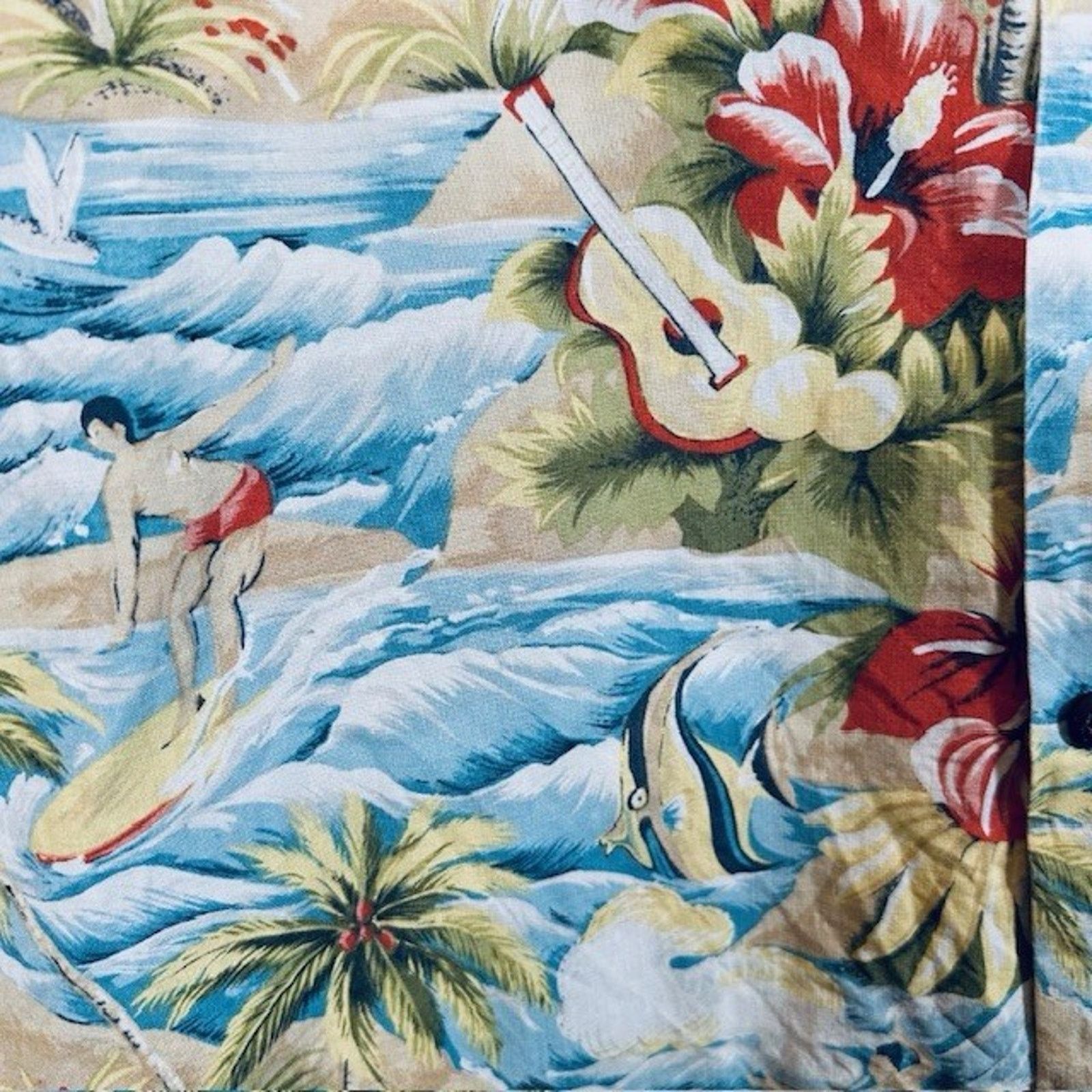 Other RJC Ltd Hawaiian Shirt Large Surfing Palms Hibiscus USA VTG Size US XL / EU 56 / 4 - 11 Thumbnail