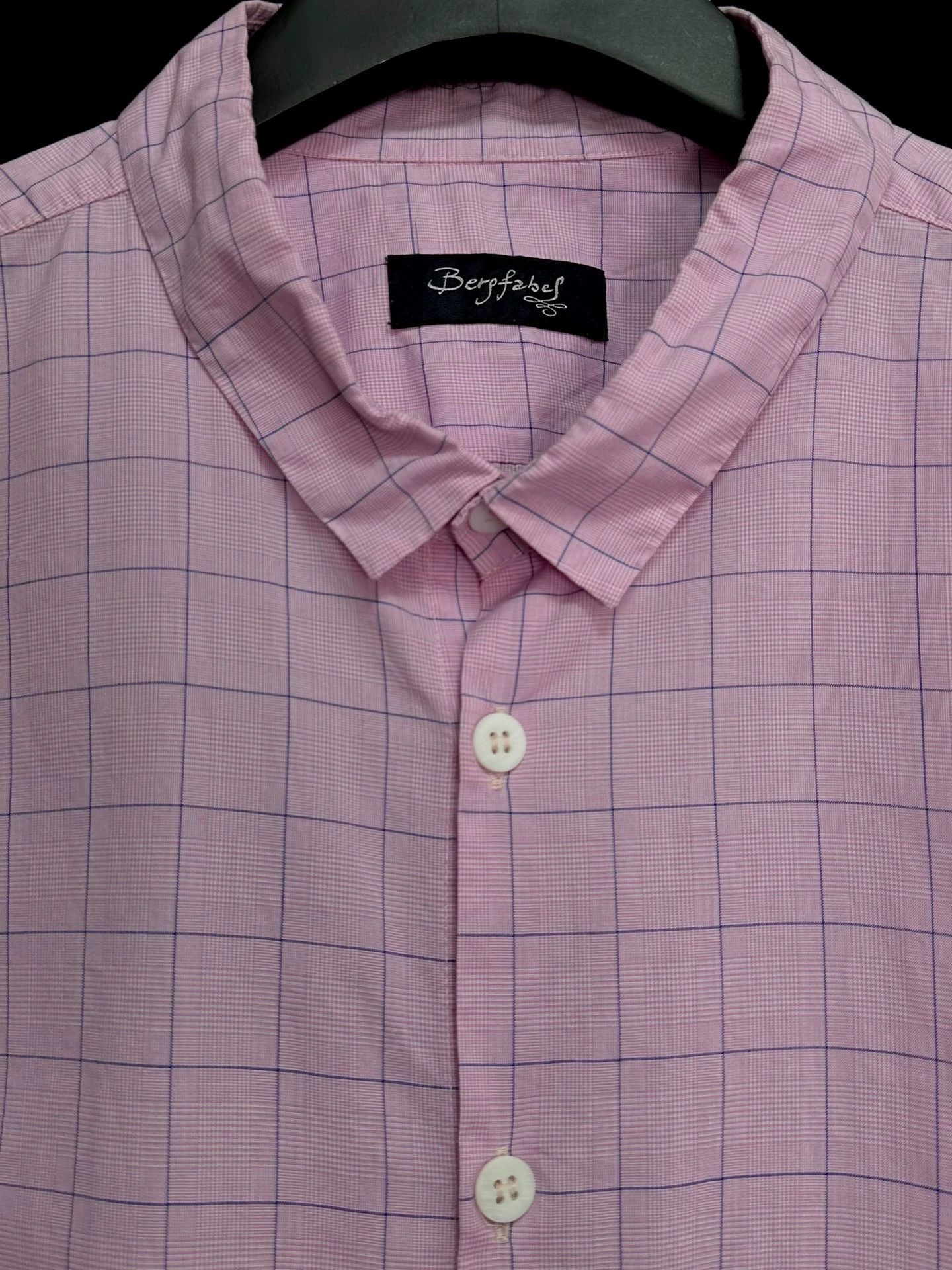 Bergfabel Bergfabel Oversized Silk-Cotton Check Shirt PP-Blue Size US L / EU 52-54 / 3 - 3 Thumbnail