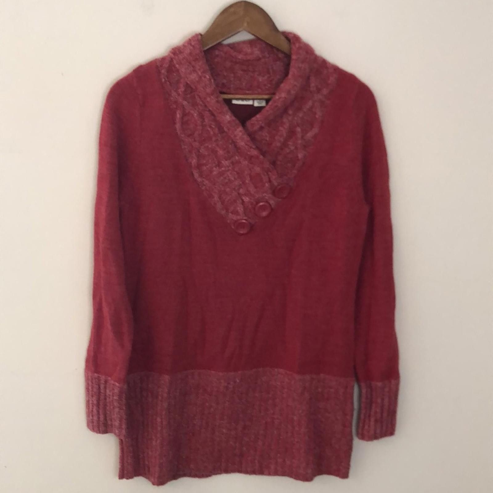 Cartoon Network Cato Rich Heather Red midi Sweater dress cable knit SZ S Size S / US 4 / IT 40 - 1 Thumbnail