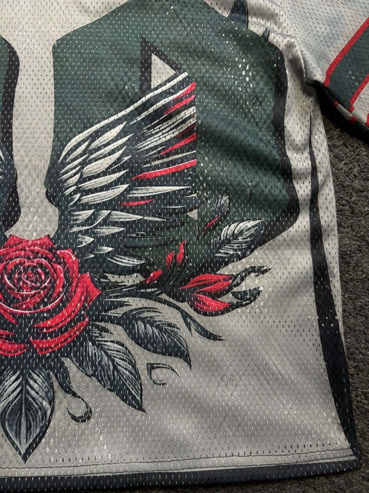 Japanese Brand Vintage style rare angelic roses 00 orison grey black jersey Size US M / EU 48-50 / 2 - 9 Thumbnail