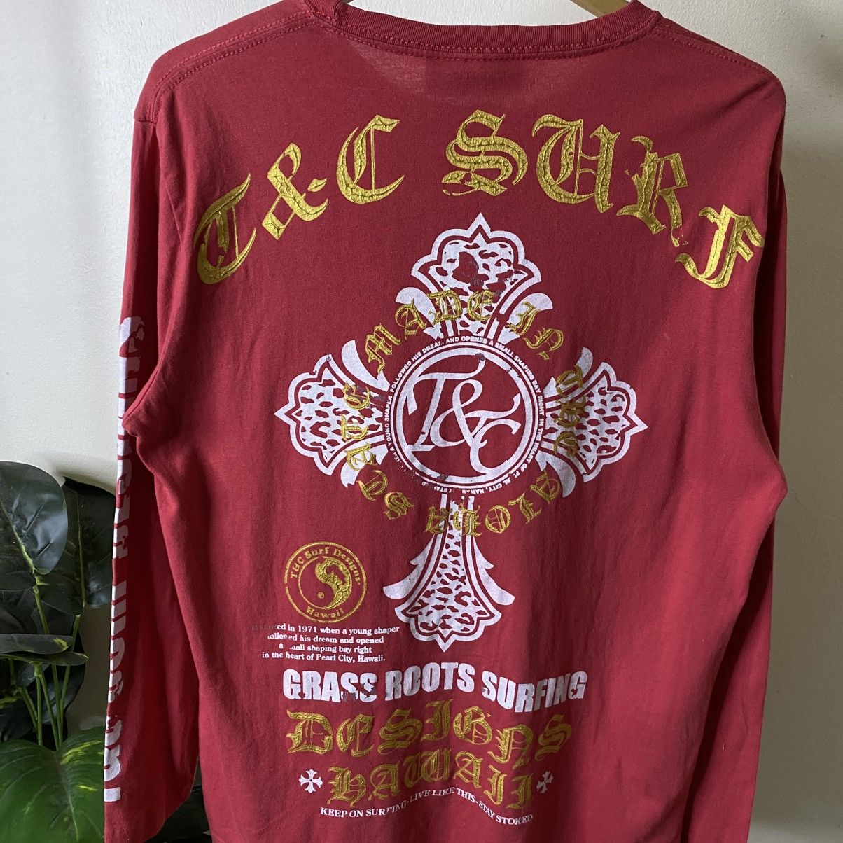 Affliction T&C Surf Big Cross Chrome Hearts Style Affliction LS Tee Size US L / EU 52-54 / 3 - 2 Thumbnail