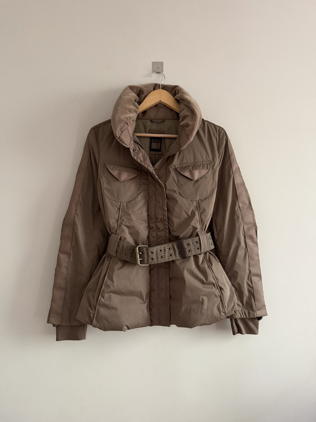 Marithé François Girbaud Belted Puffer Jacket Taupe