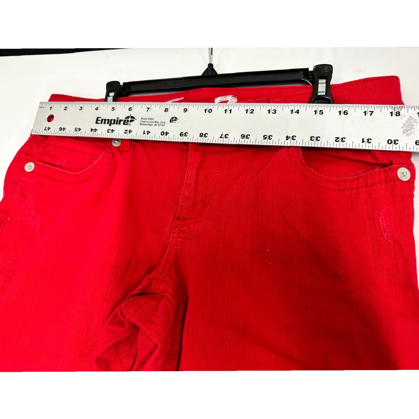 Vintage VINTAGE Seven7 Luxe Cropped Jeans Women 16 Red Pants Cotton Blend PILLING INSEAM 21in 5-Pocket Regular Rise Mid Jeans Womens Size 38" / US 16 / IT 52 - 6 Thumbnail