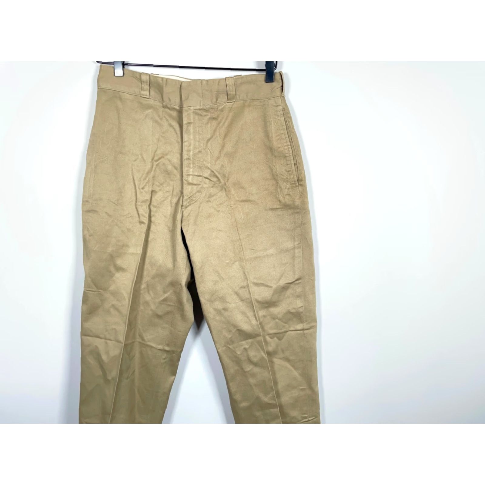 Vintage VINTAGE Tennessee Overall Co. Army Chino Pants Men 28x28 Beige 70s US Military 8.2 oz. Uniform Twill Cotton Straight Front Zip Plaid Pockets Size US 28 / EU 44 - 4 Thumbnail