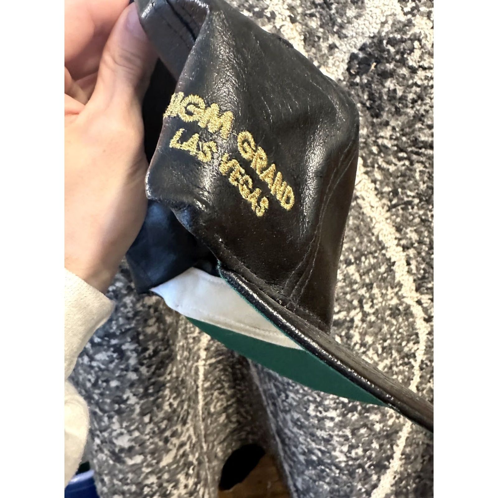 Vintage Vintage MGM Grand Las Vegas Leather SnapBack Hat Casino Hotel Gold Embroid 1992 Size ONE SIZE - 3 Thumbnail