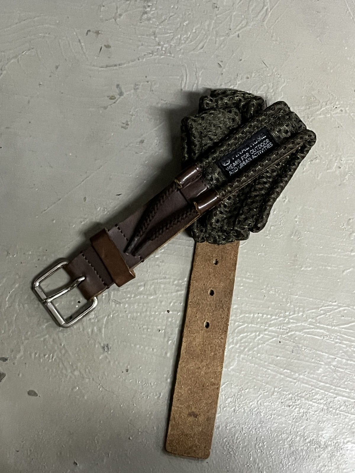 Final Home Final Home Issey Miyake Leather/Mesh Utility Tactical Belt Size ONE SIZE - 9 Thumbnail