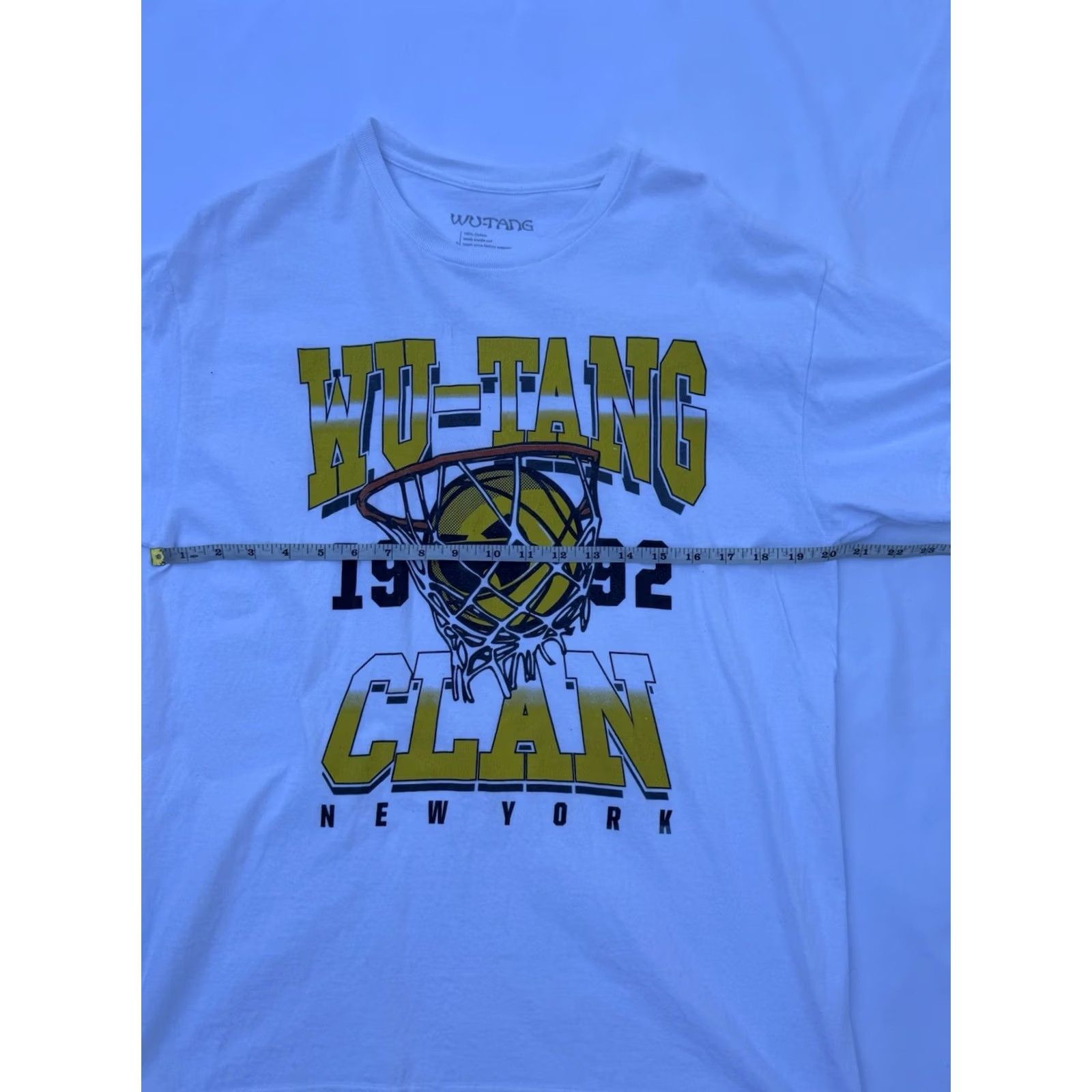 Vintage Wu-Tang Clan 1992 New York T-Shirt Graphic Print Hip Hop Mens Large White Crew Neck Short Sleeve Shirt Size US L / EU 52-54 / 3 - 4 Thumbnail