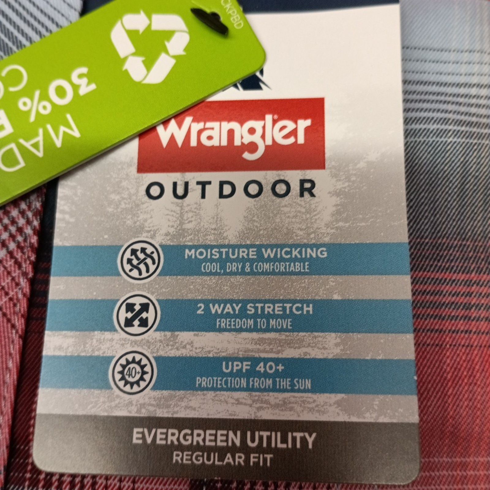 Wrangler Wrangler Shirt Men's S Red Plaid Convertible Sleeves Shirt Size US S / EU 44-46 / 1 - 4 Thumbnail