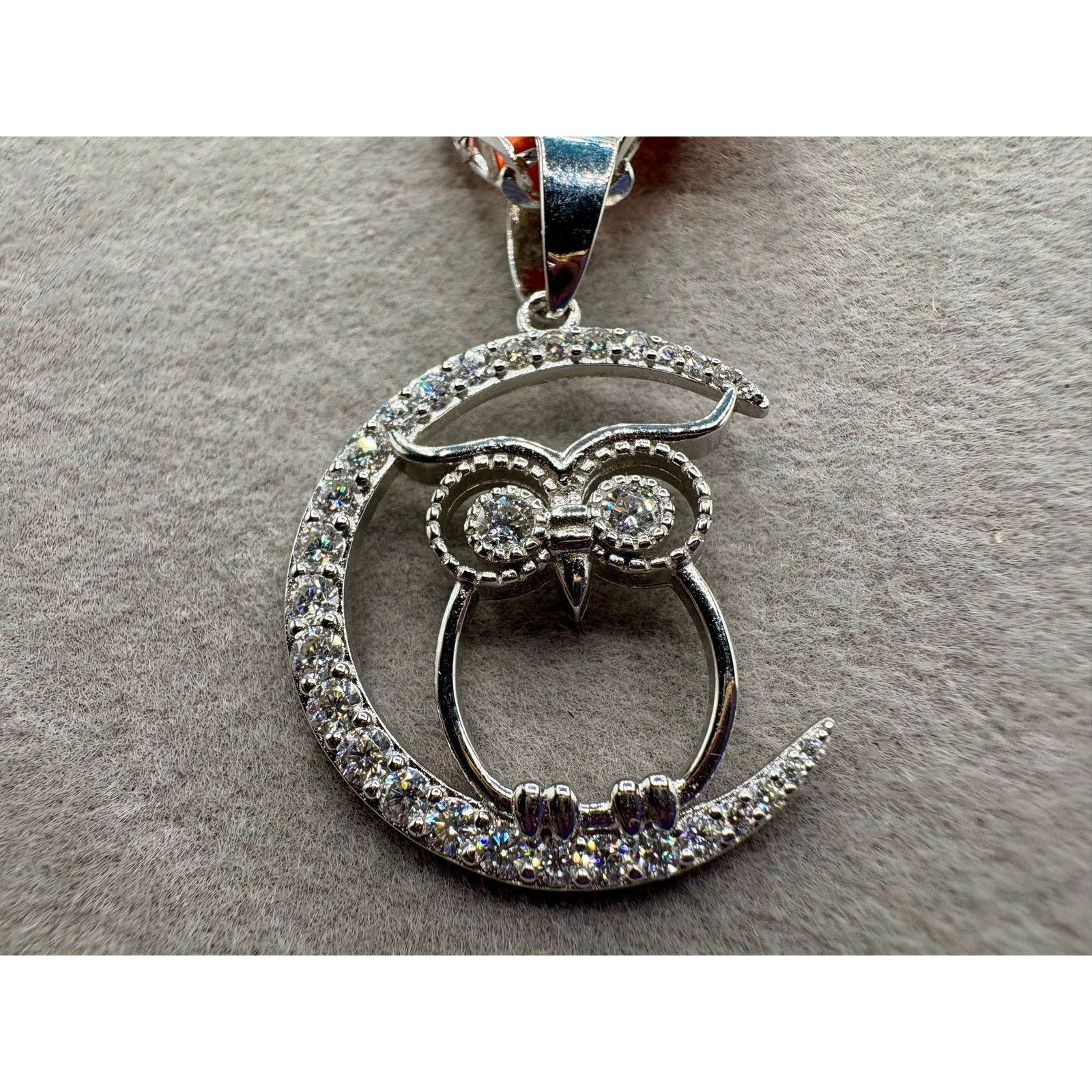 Jewelry NWT - 1ct Moissanite Owl Pendant & 22" Chain - 925 Sterling Size ONE SIZE - 8 Thumbnail
