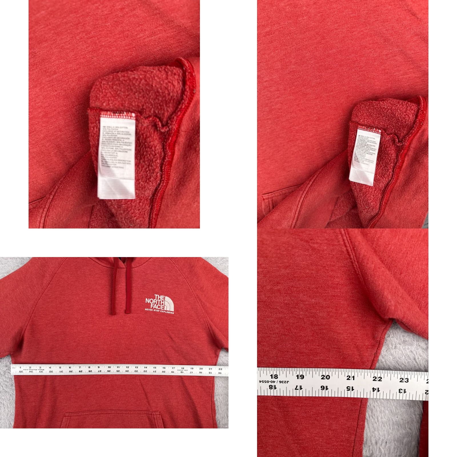 The North Face The North Face Hoodie Womens XL Red Heather Pullover Cotton Blend Logo Pocket Size XL / US 12-14 / IT 48-50 - 8 Thumbnail