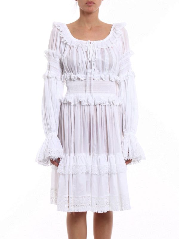 Dolce & Gabbana o1y0825 Midi Dress in White Size XS / US 0-2 / IT 36-38 - 3 Thumbnail