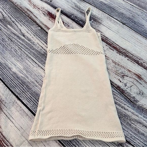 Zara Zara White Crochet Knit Mini Dress Grailed