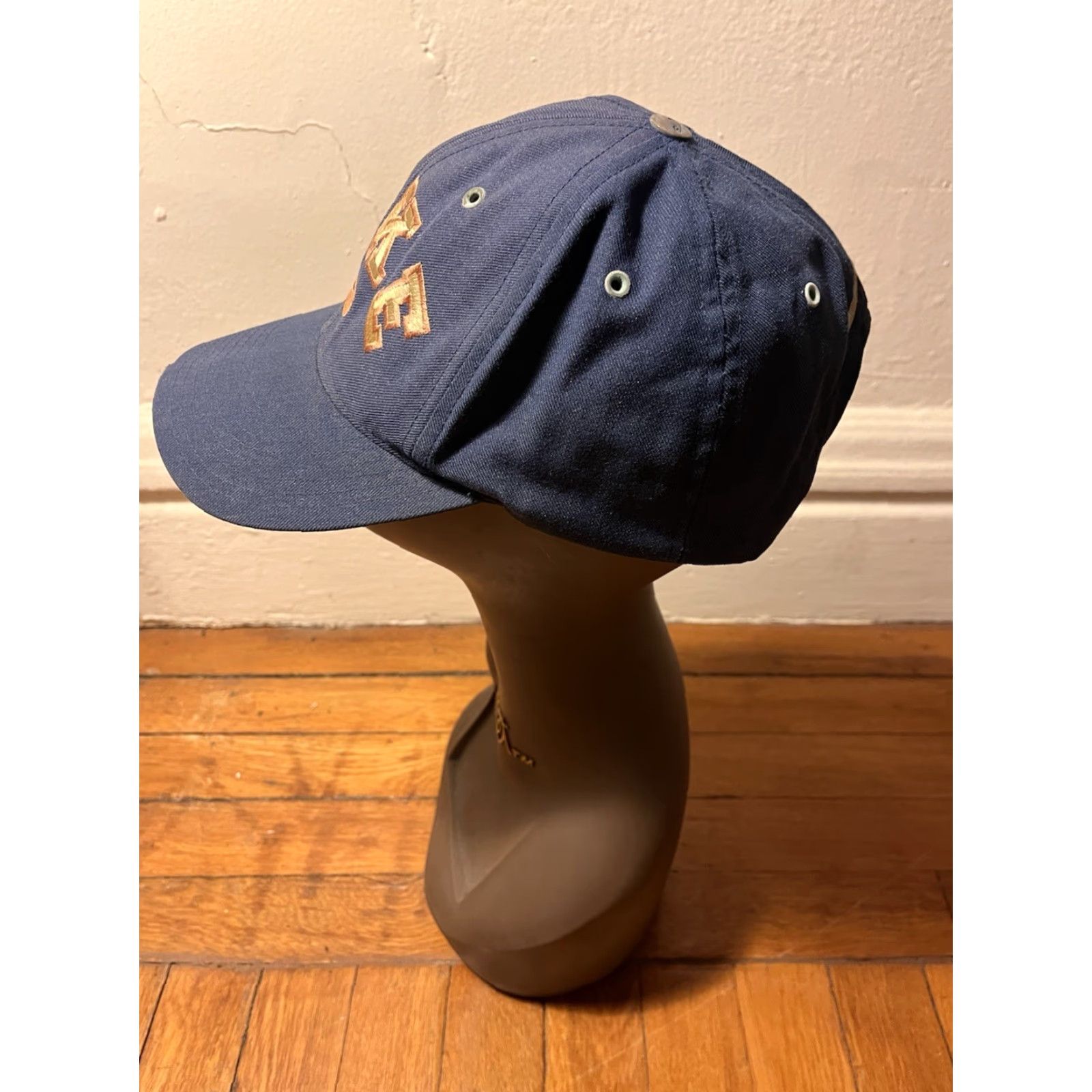 Nike VINTAGE Nike Spell Out Center Swoosh Logo Snapback Hat Blue 90s Size ONE SIZE - 4 Thumbnail