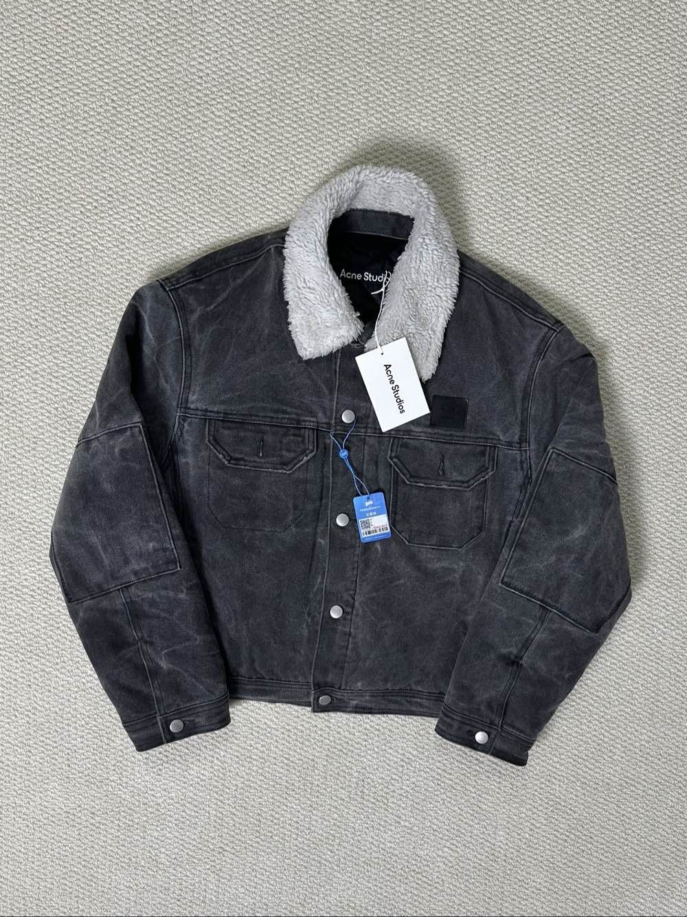 Acne Studios Acne Studios Shearling Collar Denim Jacket Size S Size US S / EU 44-46 / 1 - 1 Thumbnail